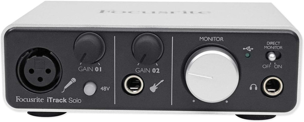 Interfaz de Audio Focusrite iTrack Solo – Compatible con iPad (Lightning), Mac y PC con Preamp Scarlett - Itrack Solo - Lightning (1-Mic Pre / 1-Inst)