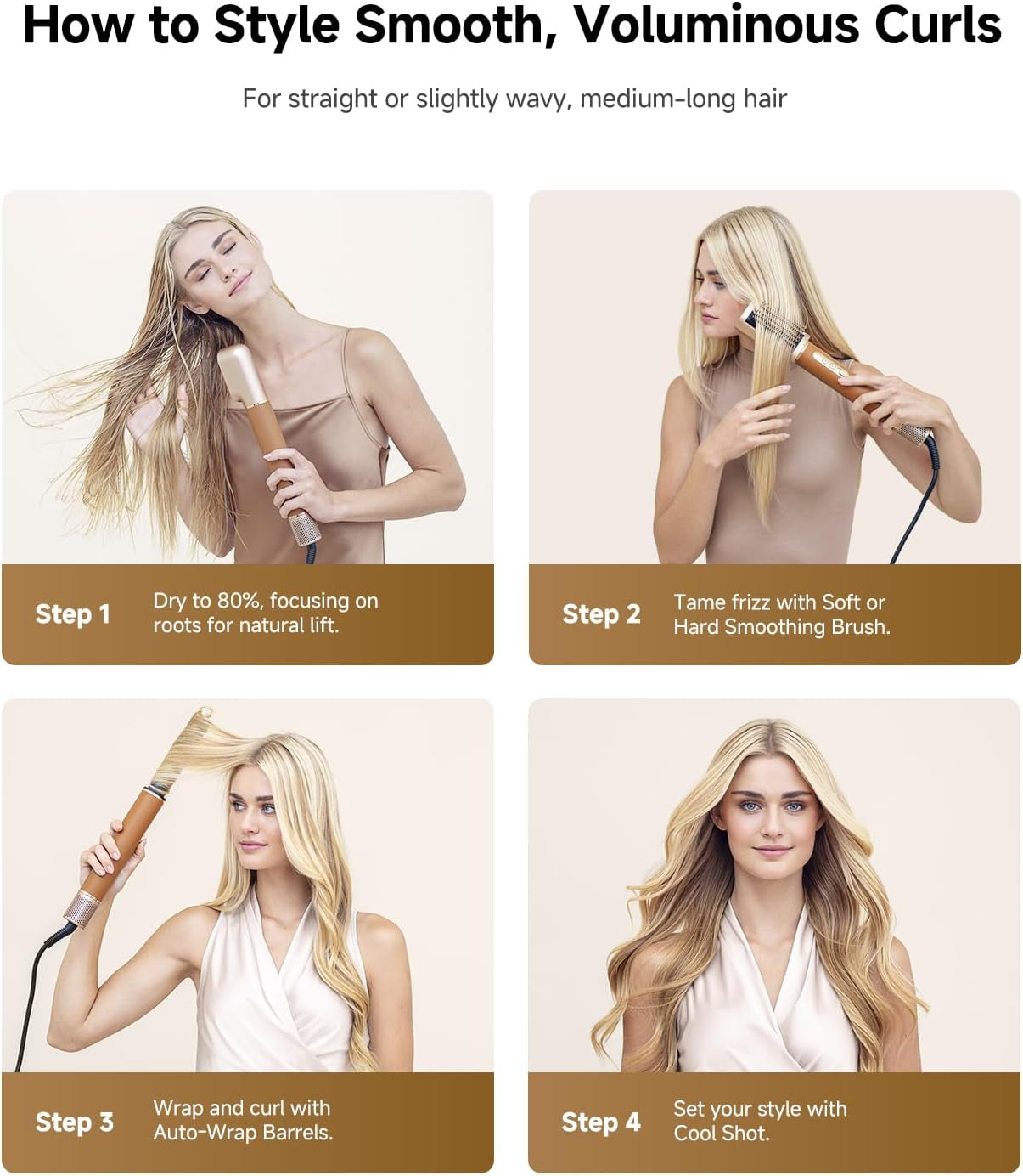 Airstyle Pro 7-In-1 Hair Styler & High Speed Dryer | Snap-On Attachments for Curling, Smoothing, Volumizing | Fast Drying, Frizz Control, Cool Shot | Luxury Leather Package, 120V Voltage