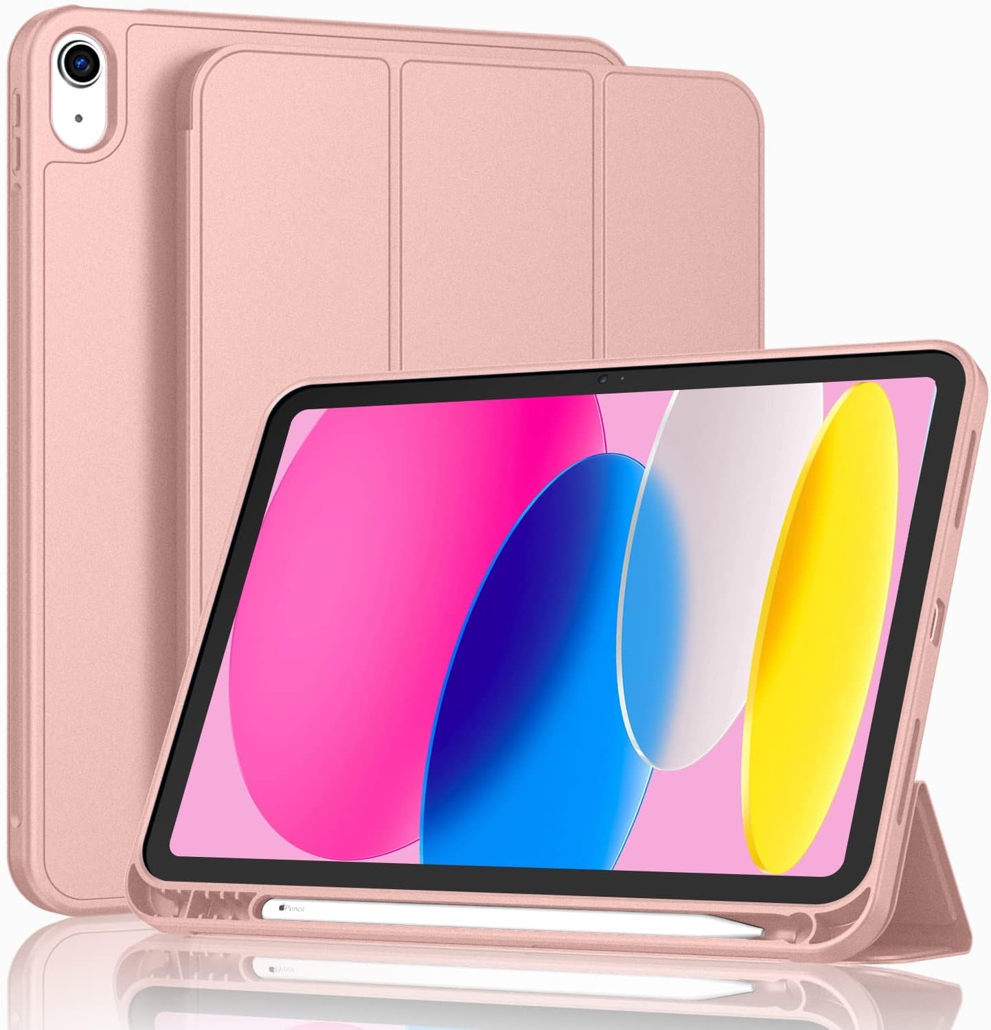 Case for Ipad (A16) 11 Inch 2025/Ipad 10Th Generation 10.9 Inch 2022, Slim Trifold Stand Protective Cover with Pencil Holder and Soft TPU Back,Support Auto Sleep/Wake (Black)