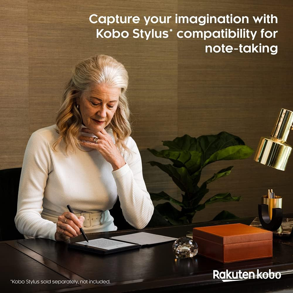 Sage | Ereader | 8” HD Glare Free Touchscreen | Waterproof | Adjustable Brightness and Color Temperature | Blue Light Reduction | Bluetooth | Wifi | 32GB of Storage | Carta E Ink Technology