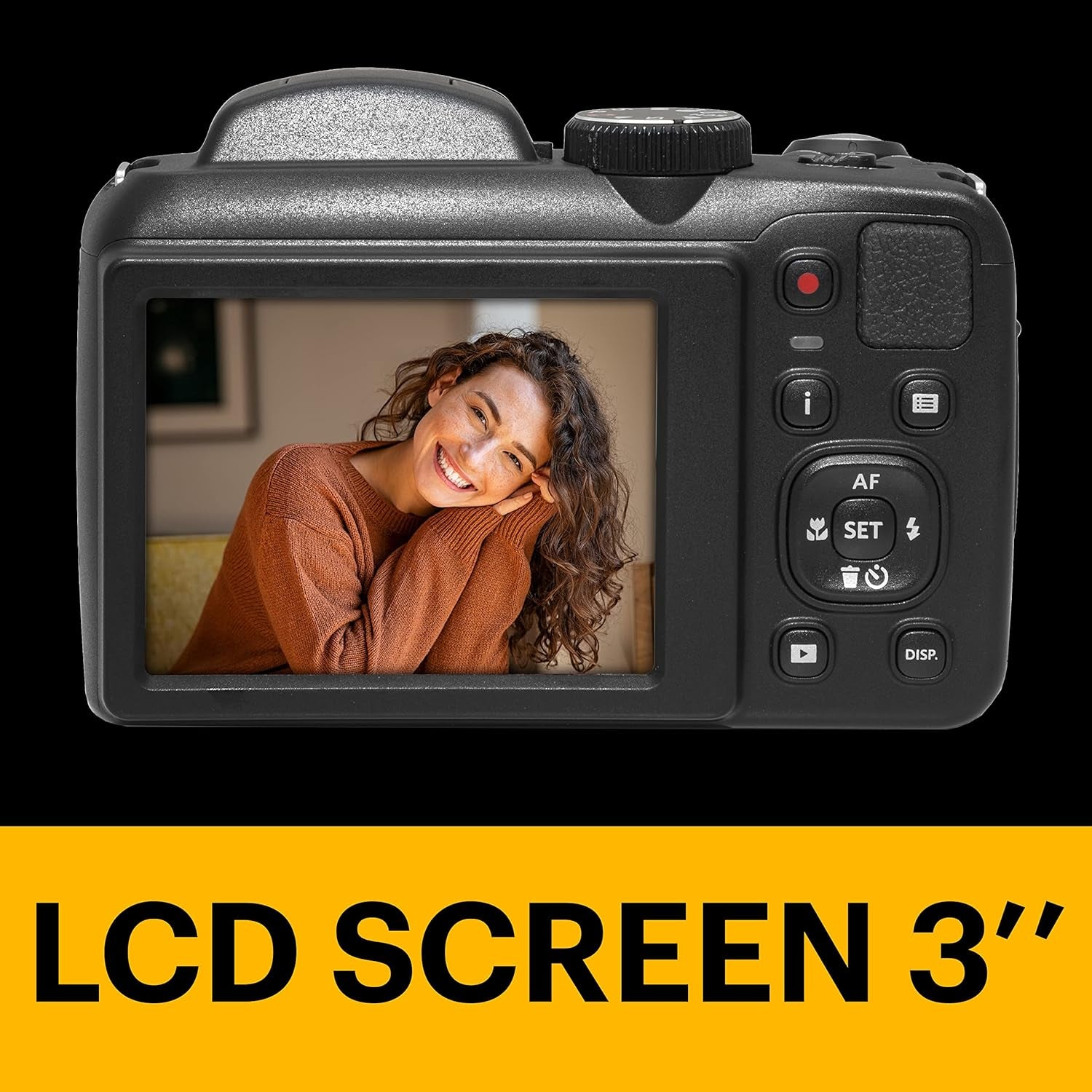 PIXPRO AZ255-BK 16MP Digital Camera 25X Optical Zoom 24Mm Wide Angle Lens Optical Image Stabilization 1080P Full HD Video 3" LCD Vlogging Camera (Black)