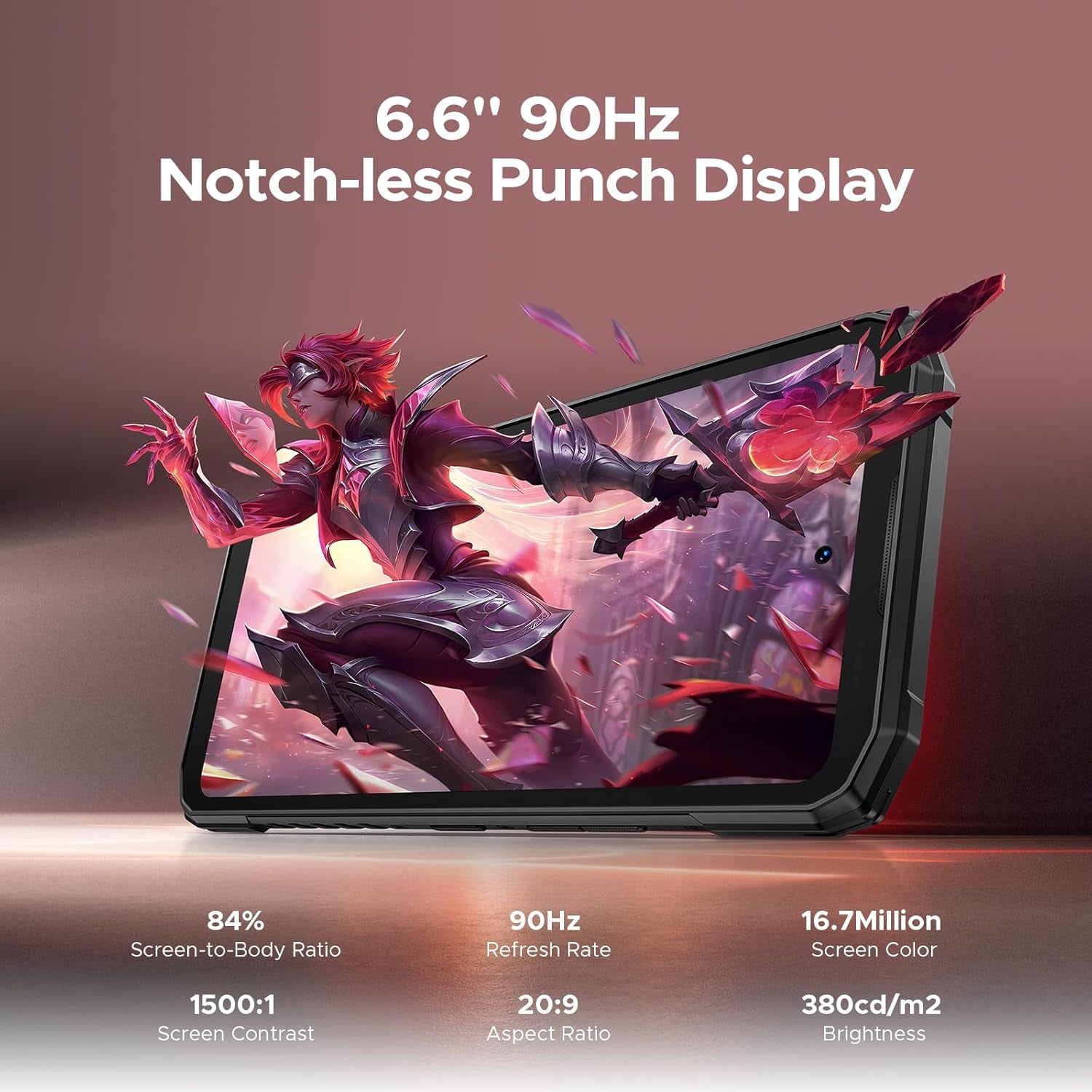 Blade 20 Play 5G Rugged Phone,Dimensity 7050 Octa Core,32Gb+256Gb,Android 15 10300Mah Rugged Smartphone with 125Db Speakers,6.6" HD + LED Light Effect,50Mp+20Mp+16Mp,Face ID/NFC/WIFI6/OTG