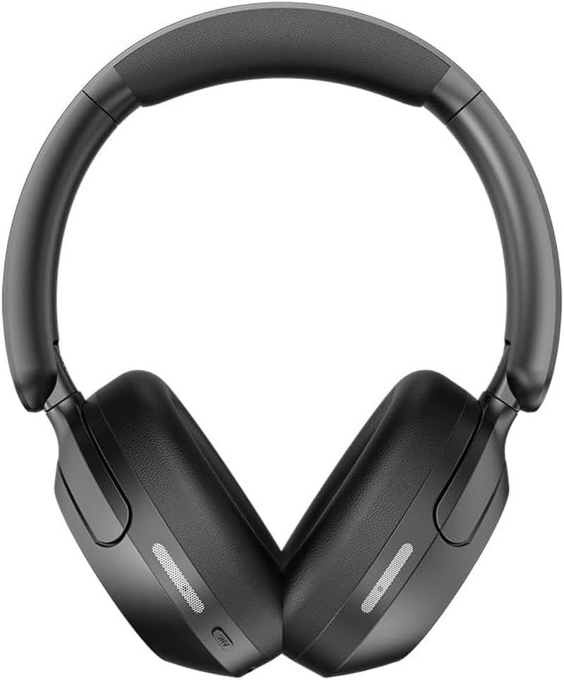 Power Headphones with Hybrid ANC | Bluetooth 5.4 Over-Ear Headphones with 60H Playtime, 4 Mics, Auto-Pause, Transparency Mode, Low Latency, Foldable Design, USB-C Fast Charging - Obsidian Black