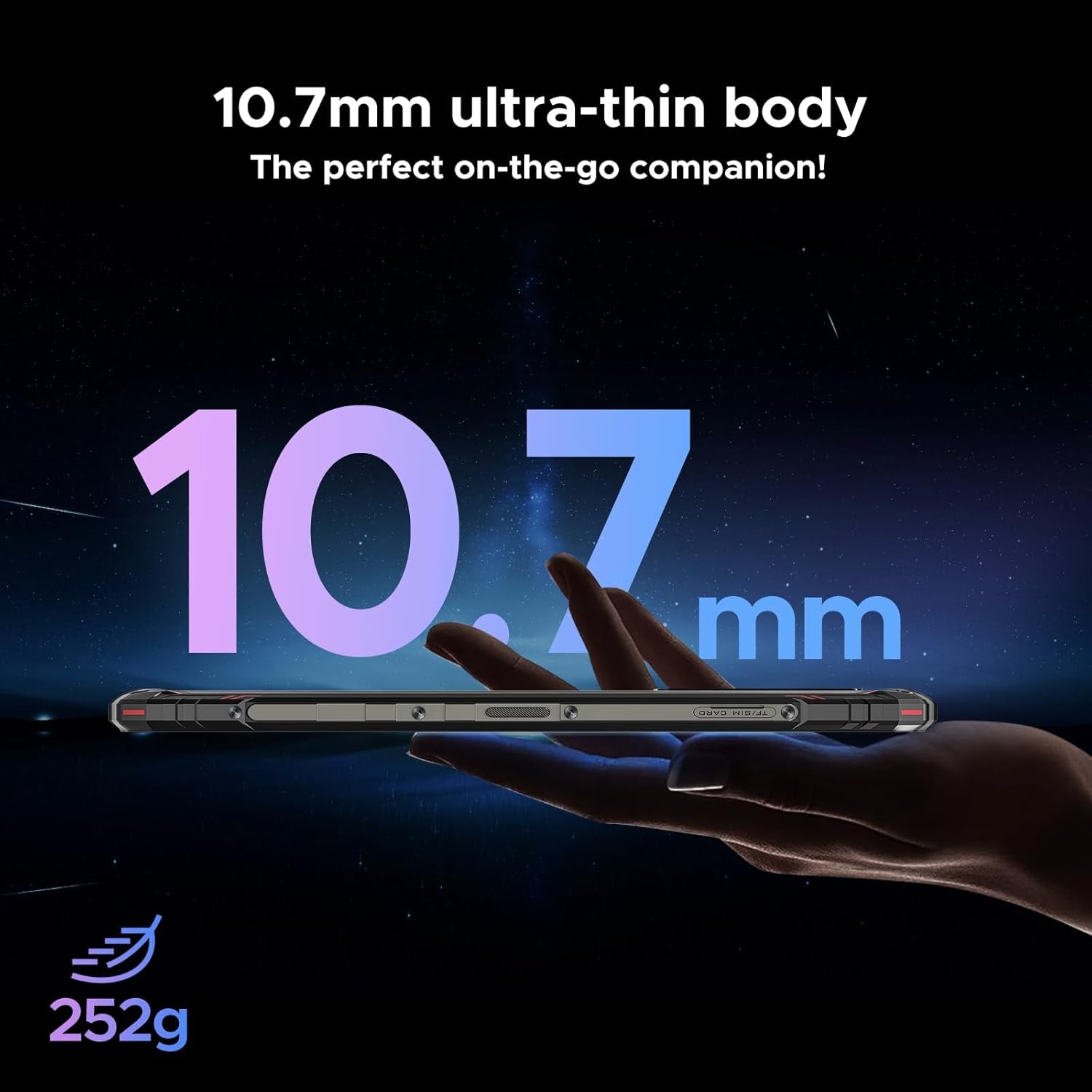 Blade 10 Rugged Smartphone, 10.7Mm Thin Rugged Phone, Android 14, 6.56" HD+ 90Hz IPS Screen, Octa-Core,9Gb+128Gb/2Tf, 5150Mah Battery,16Mp Camera, Ip68/Ip69K/Dual 4G Sim/Face Id/Gps/Otg(Black)