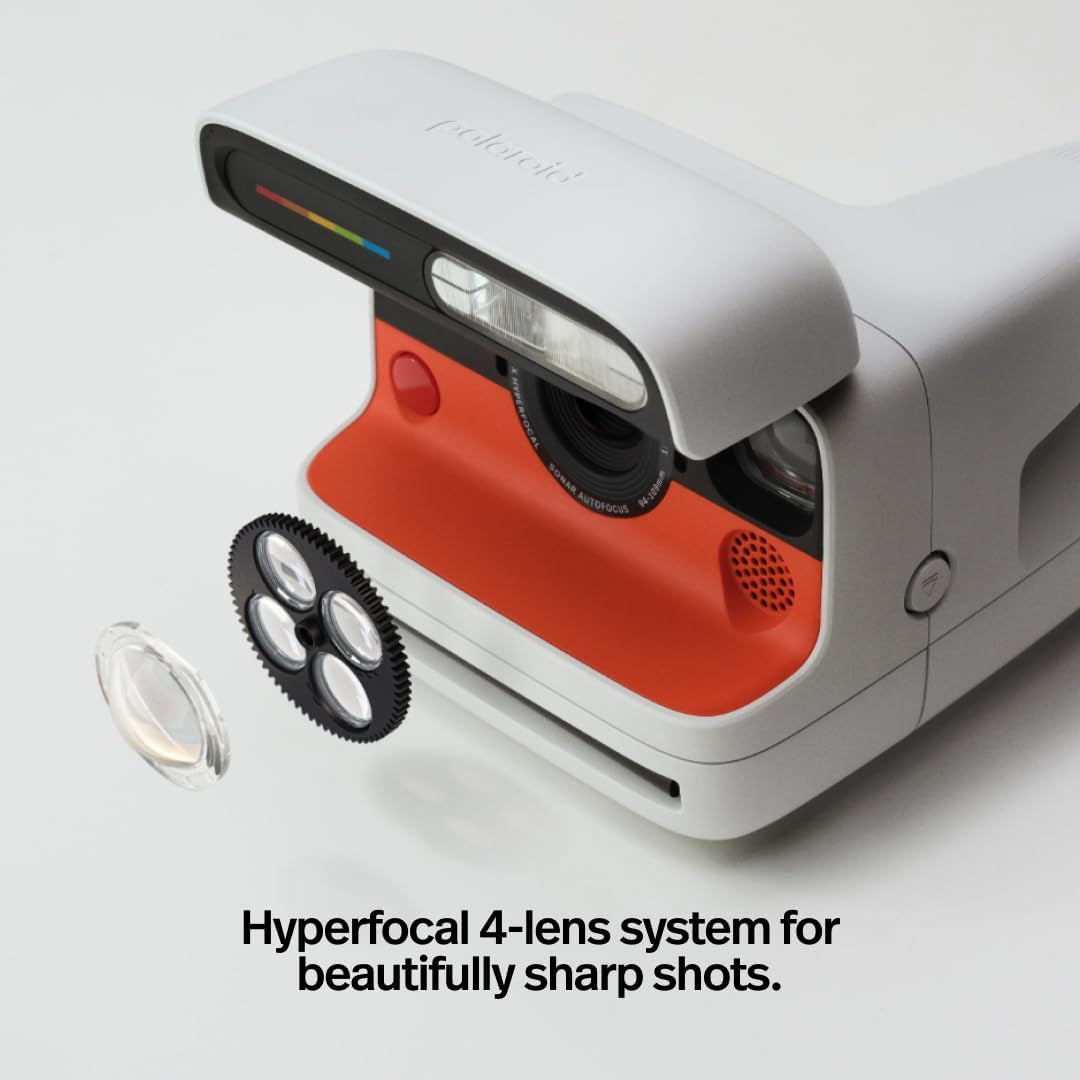 Flip Instant Camera + Color Film Bundle (16 Photos Included) - Black (6565) - Hyperfocal 4-Lens System, Sonar Autofocus, and Sence Analysis with Bluetooth Paired Companion App