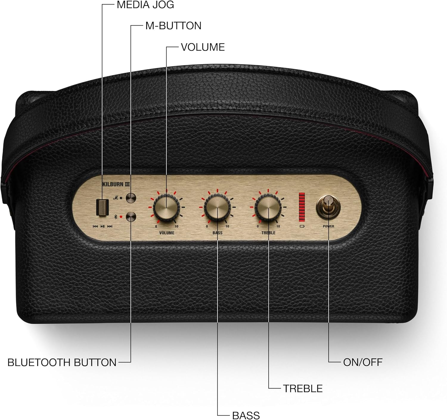 Kilburn III Portable Bluetooth Speaker - Black & Brass
