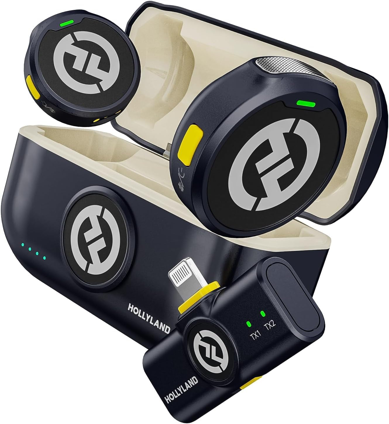 Lark M2 Wireless Microphone for Iphone/Camera/Android/Pc, 48Khz/24-Bit High Fidelity Audio, 300M Range, Noise Cancelling, 40H Use, Youtube, Vlog, Streaming (2TX + 3RX + Charging Case)