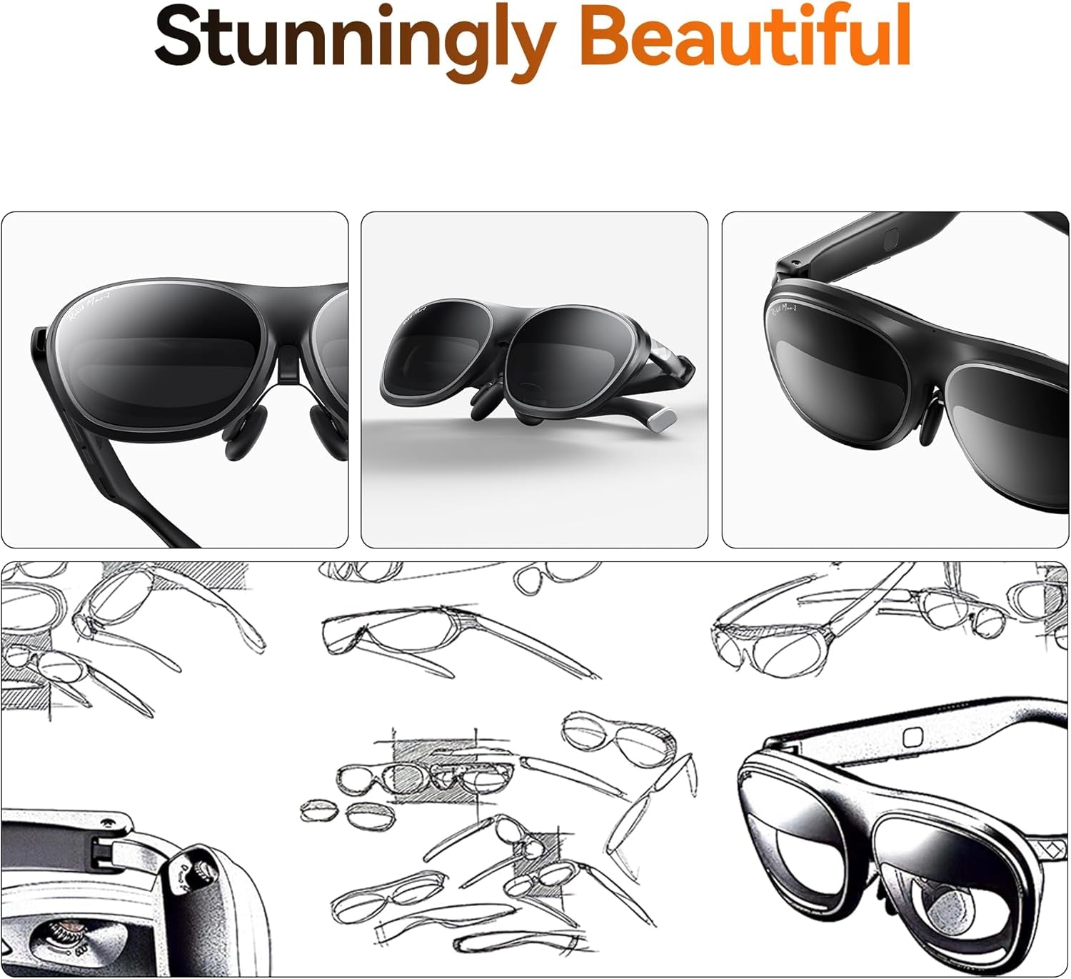 AR Joy Pack 2 AR Glasses, Smart Glasses Max 2 with Station, 160" Micro-Oled Display, Google Play, Media Streaming, HDCP Support & Cloud Gaming, Console, Android, Windows Compatible