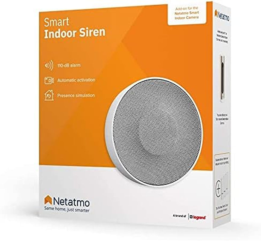 Smart Indoor Siren by , Wireless, 110 Decibal Siren, Auto Arm & Disarm, Batteries or Wire Powered, NIS01US