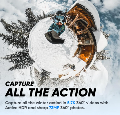 Insta360 Kit de nieve X3 (nueva versión) - Cámara de acción 360