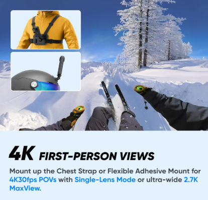 Insta360 Kit de nieve X3 (nueva versión) - Cámara de acción 360