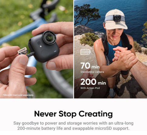 Insta360 GO Ultra - Cámara de vlogging 4K pequeña