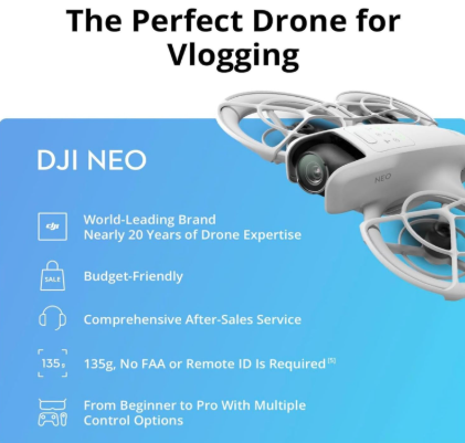 DJI Neo - Minidron con cámara 4K UHD para adultos