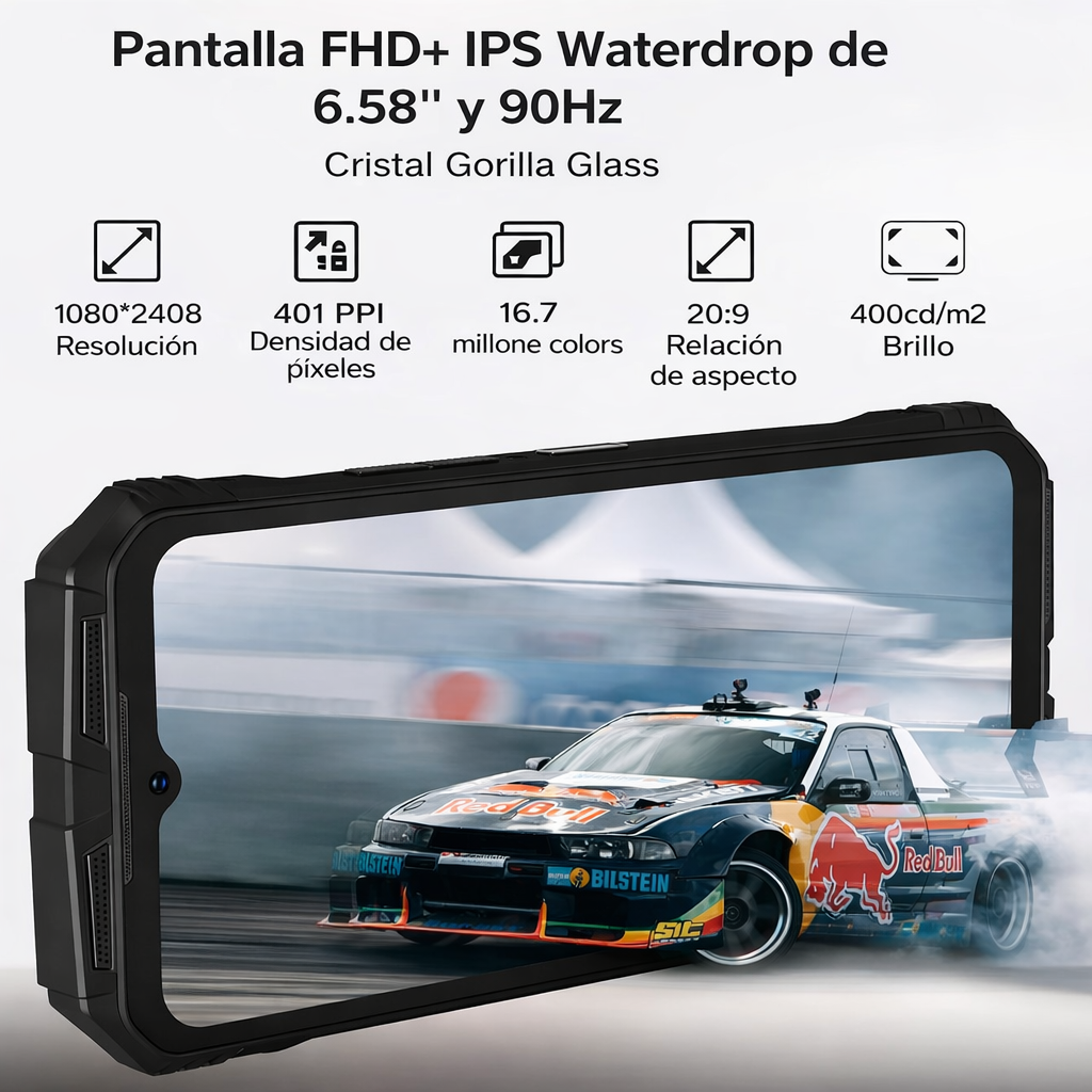 DOOGEE S Punk Celular Indestructible con 16GB RAM, 256GB, Altavoz 126dB y Android 14