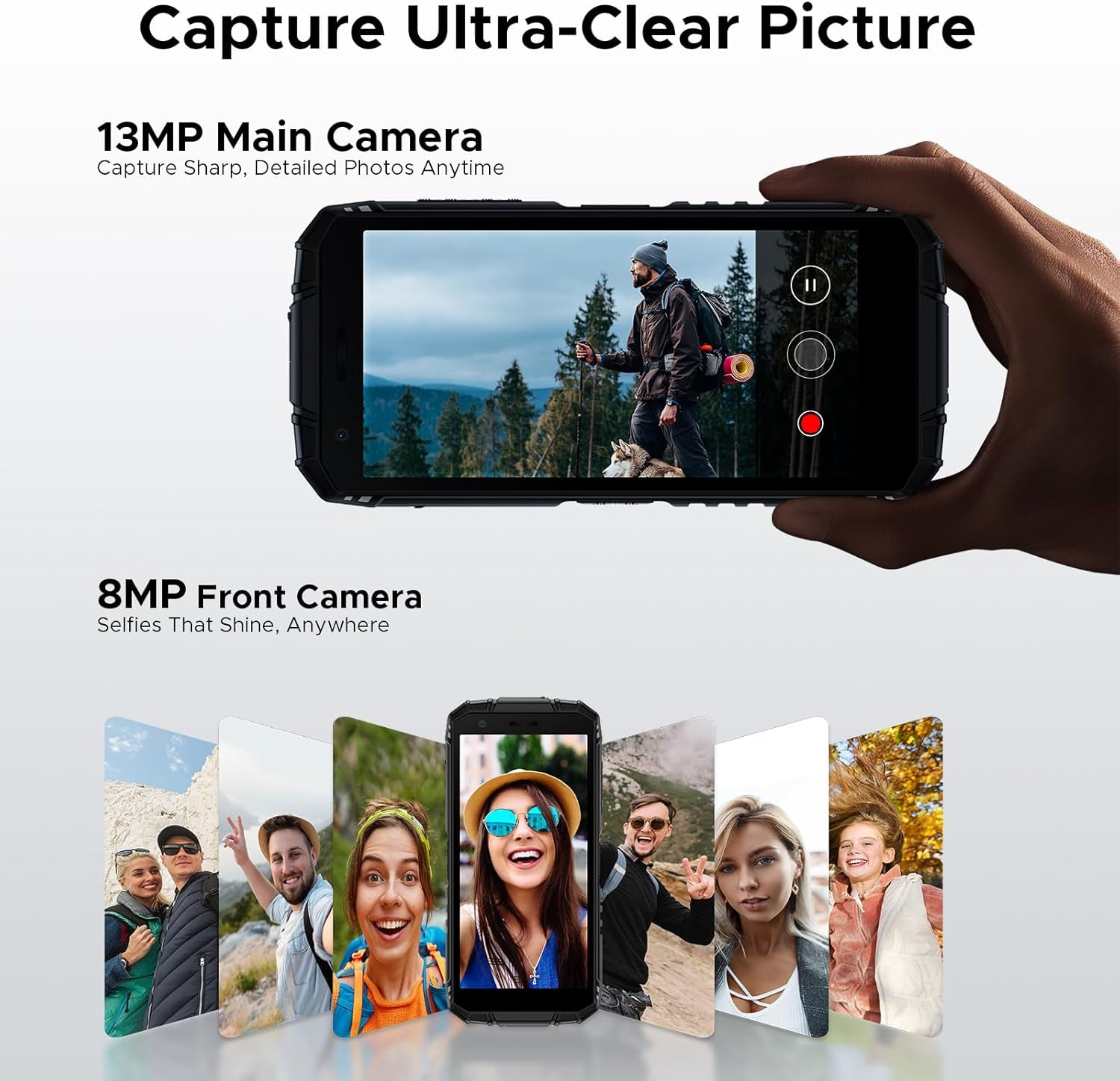 Fire 3 Android 15 Rugged Phone Unlocked,8350Mah Battery,12Gb+64Gb/2Tb,Octa Core Rugged Smartphone,5.5" IPS HD+ Display,13Mp+8Mp,Ip68 Waterproof Cell Phone,Face Unlock,Nfc/T-Mobile