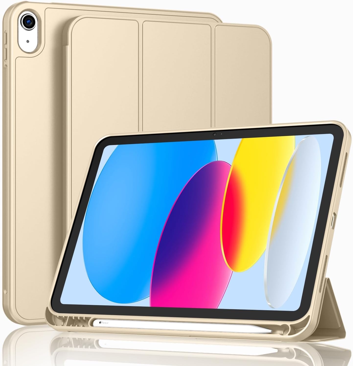 Case for Ipad (A16) 11 Inch 2025/Ipad 10Th Generation 10.9 Inch 2022, Slim Trifold Stand Protective Cover with Pencil Holder and Soft TPU Back,Support Auto Sleep/Wake (Black)