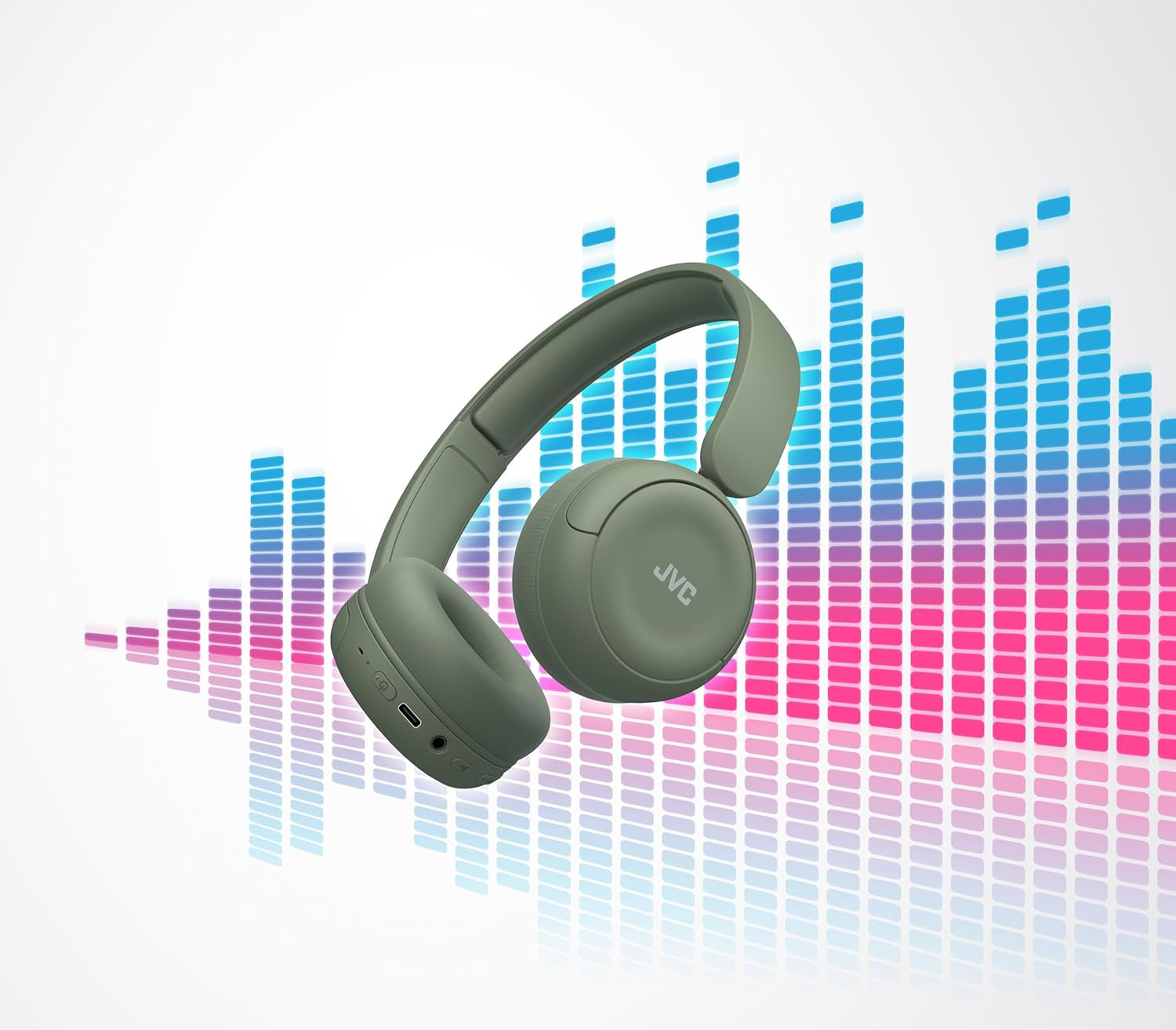 Wireless Headphones with 50H Battery Life, Soft Cushions, Foldable Design, Bluetooth 5.3, Multipoint Connection, App EQ, Built-In Mic – Matte Green - HAS59WG