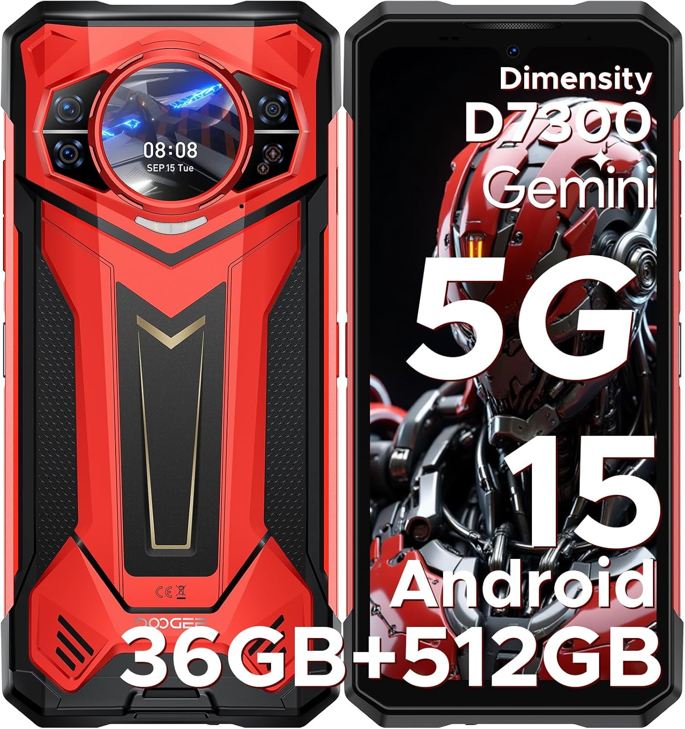 S200 plus 5G Rugged Phone with Gemini Ai,4Nm D7300 CPU,36(16+20) GB+512GB Android 15 Rugged Cell Phone with 1.32" Amoled Screen,10100Mah/33W,100Mp Camera Rugged Smartphone,6.72" Fhd/120Hz,Otg