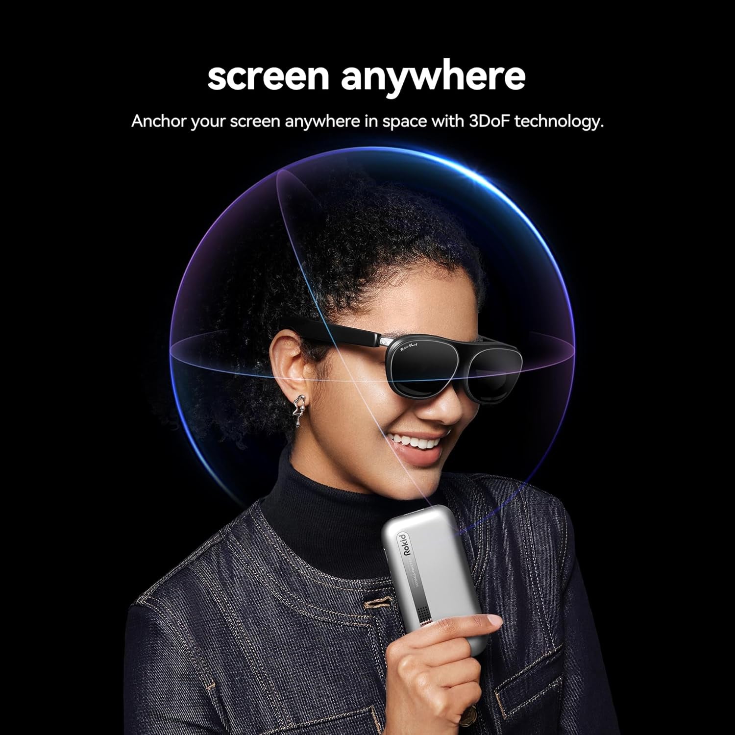 AR Spatial Video Glasses with 3-Screen Display, Max2 Black AR Glasses & Station2 Spatial Computer with 360" Micro-Oled, 120Hz OLED, 600 Nits, Multi-Tasking for Gaming