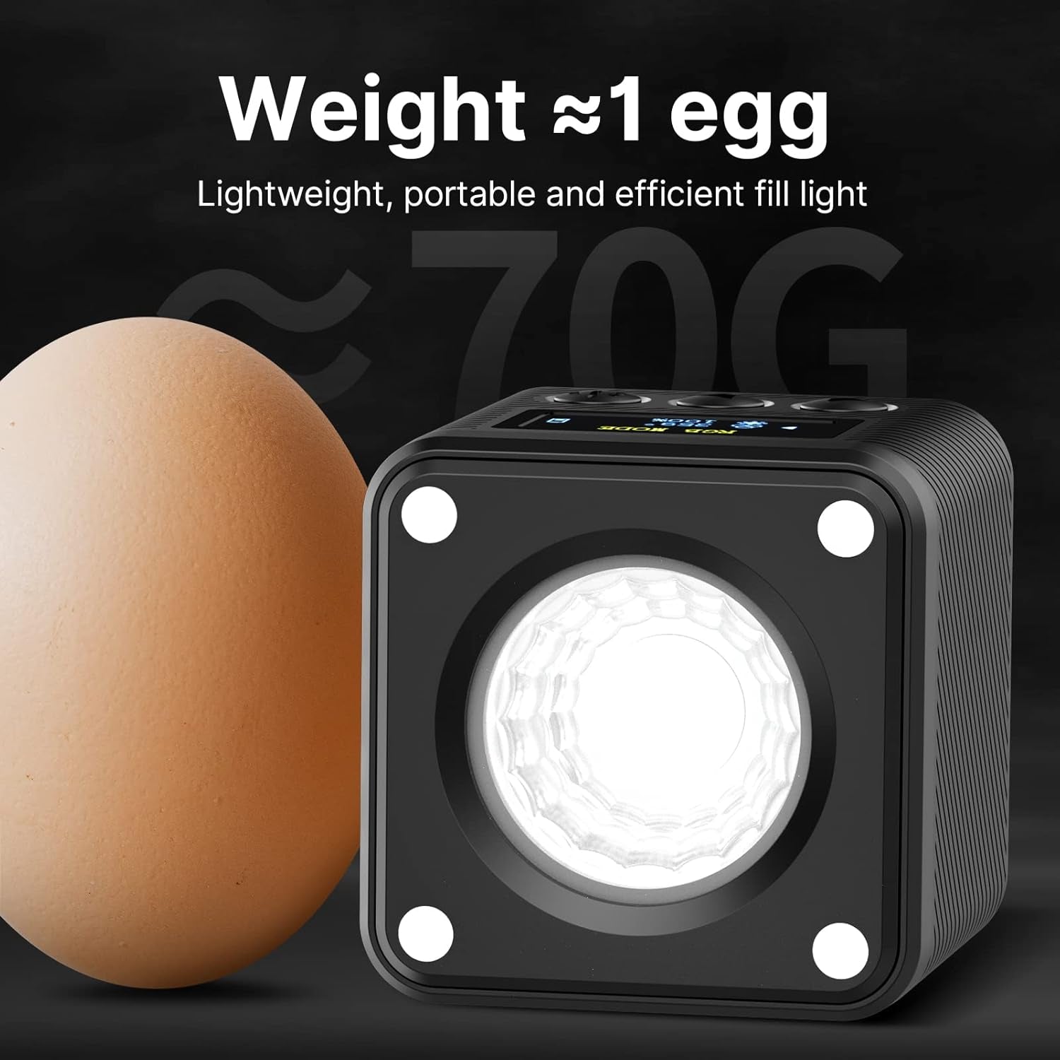 L2 COB RGB LED Video Light, 360° Full Color Portable Led Light for Camera Lighting, Magnetic Super Mini Cute Cube Light for Toy, Stop Motion and Micro Photography