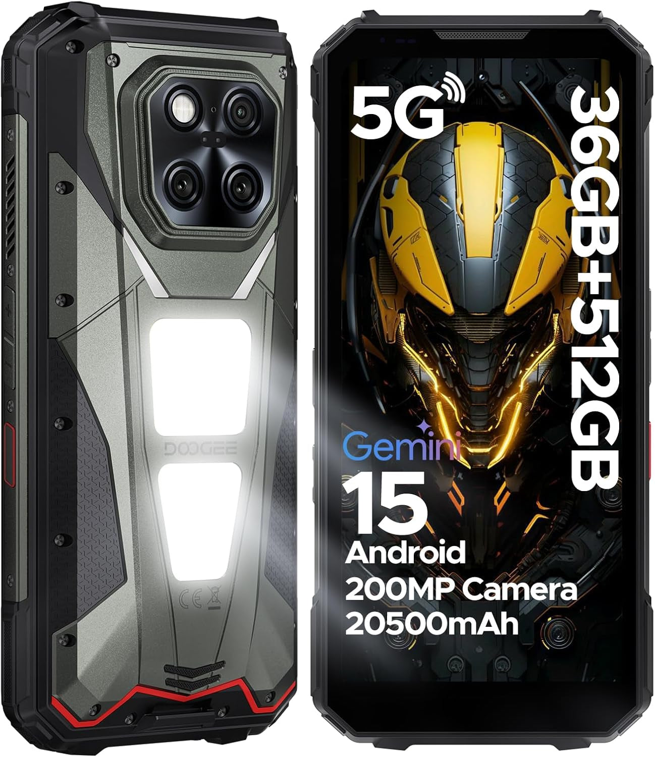 V Max LR 5G Rugged Phone with 40M Laser Ranging,36Gb+512Gb,200Mp+32Mp Camera,20500Mah/45W,Mtk 7300 Rugged Smartphone,6.78" Fhd+120Hz,1200Lm Dual Camping Lights,Waterproof/Wifi6E/Nfc/Widevine L1