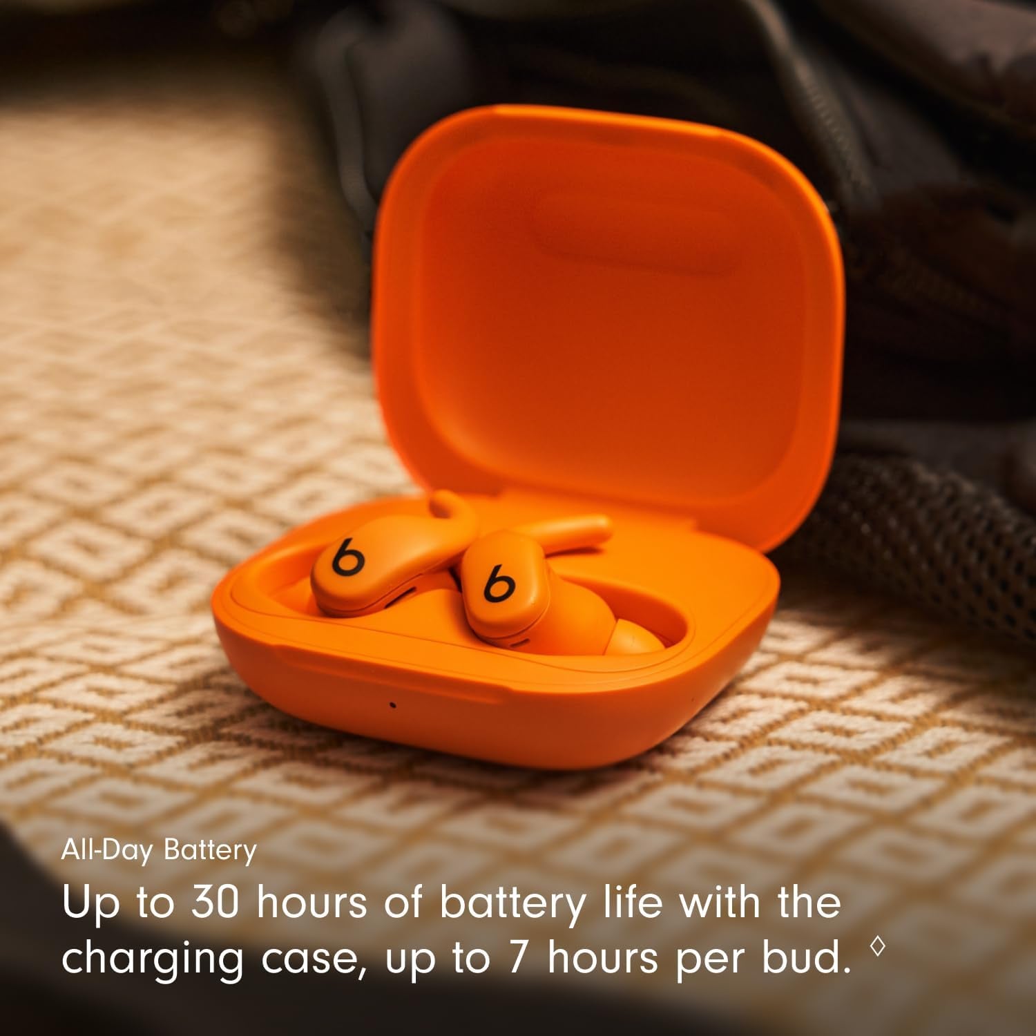 Power Fit - Wireless Noise Cancelling Workout Earbuds with Secure-Fit Wingtips, up to 30-Hour Battery Life, Sweat & Water Resistant, Apple & Android Compatible - Spark Orange