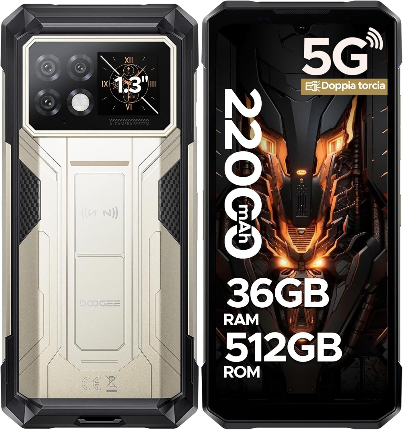 S200 Max 5G Rugged Phone Unlocked,Android 15 Rugged Smartphone with 1.3" Rear Screen,22000Mah/66W,36Gb+512Gb/Tf 2TB,108MP+20MP Night Vision Camera,6.72" Fhd+/120Hz,Dual Unlock/Nfc/5G Dual SIM