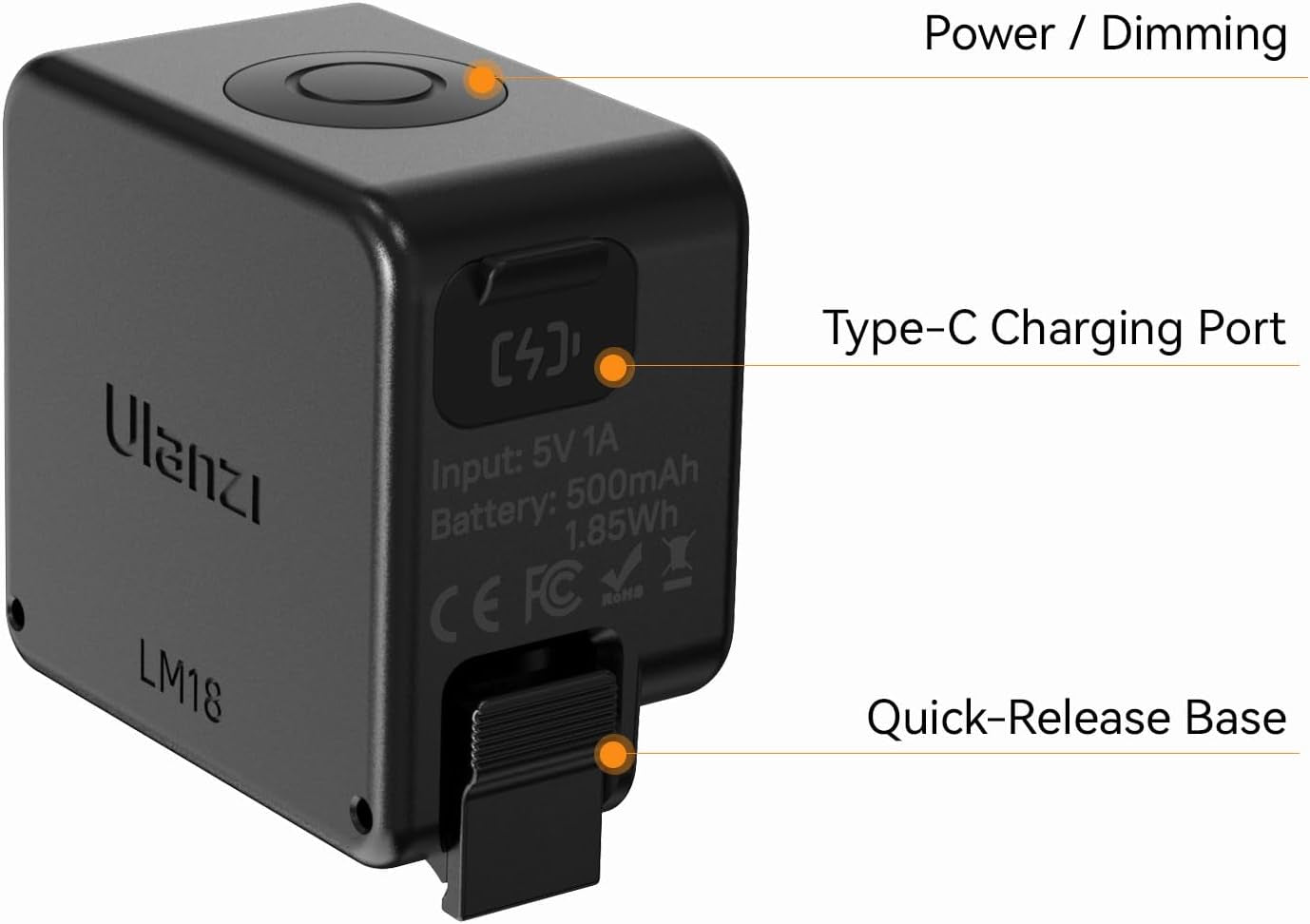 LM18 Vlogging Light Mini LED Action Camera Video Light Magnetic Photography Fill Lighting for DJI Osmo Nano Action 3/4 Camera Cage Accessories and  PK-06 Pocket 3/4 Expansion Adapter