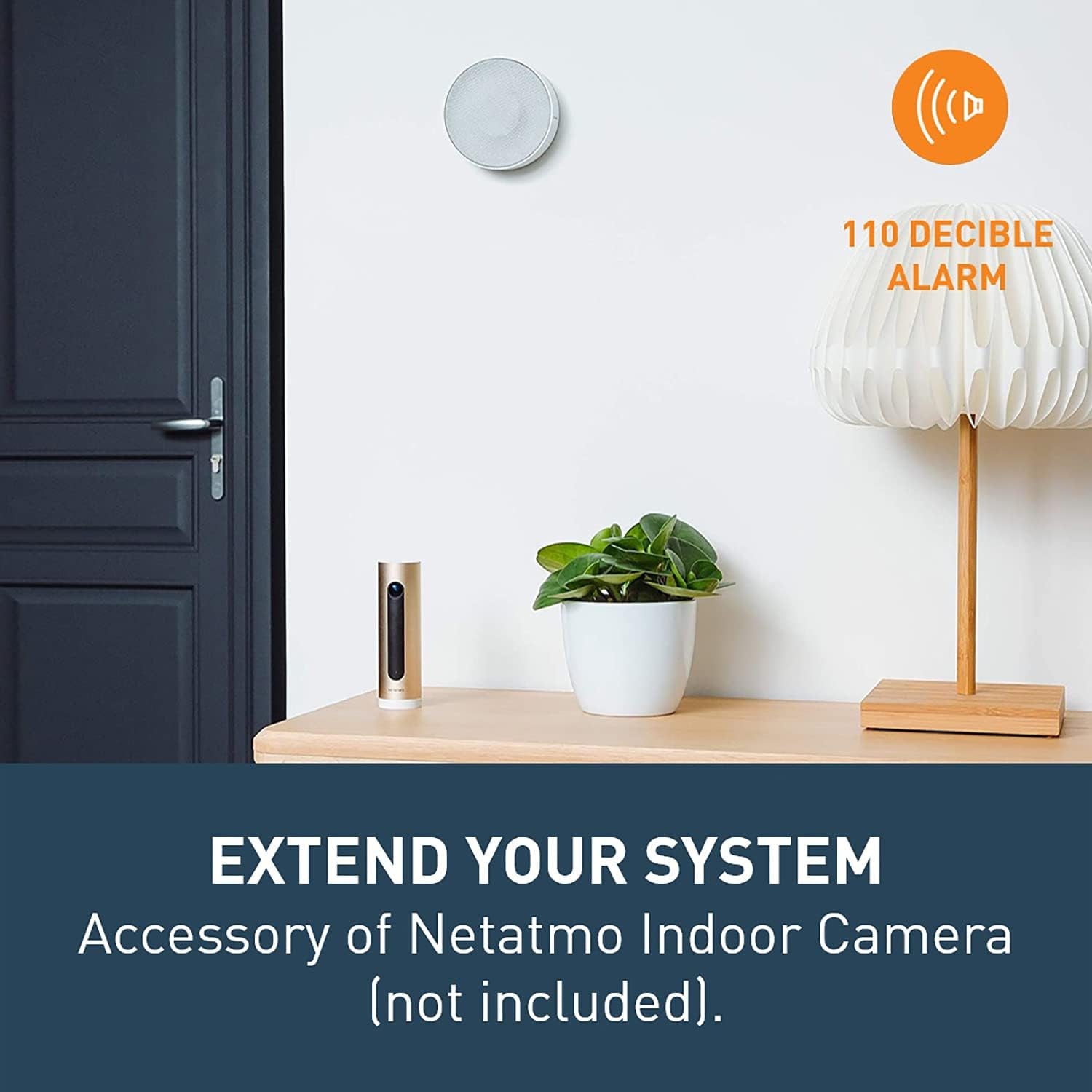 Smart Indoor Siren by , Wireless, 110 Decibal Siren, Auto Arm & Disarm, Batteries or Wire Powered, NIS01US