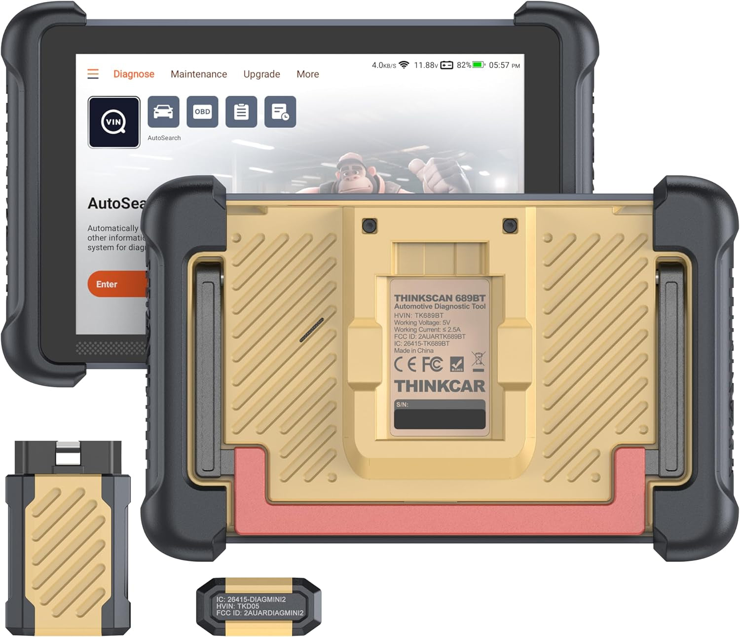 Bidirectional Scan Tool, THINKSCAN 689BT All System Automotive Diagnostic Tool, Bi Directional OBD2 Scanner with ECU Coding, 34 Services, FCA Autoauth, CANFD and Doip, Wireless Update