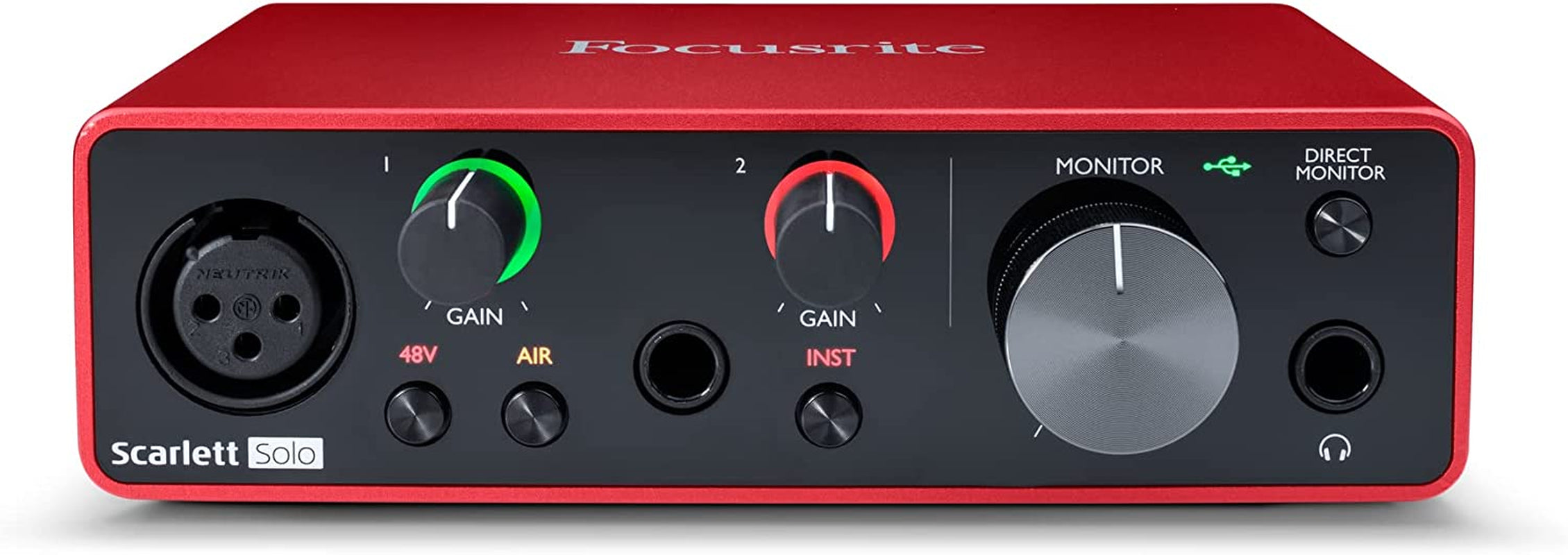 Focusrite Scarlett Solo 4th Gen | Interfaz 120dB + Auto-Tune y Pro