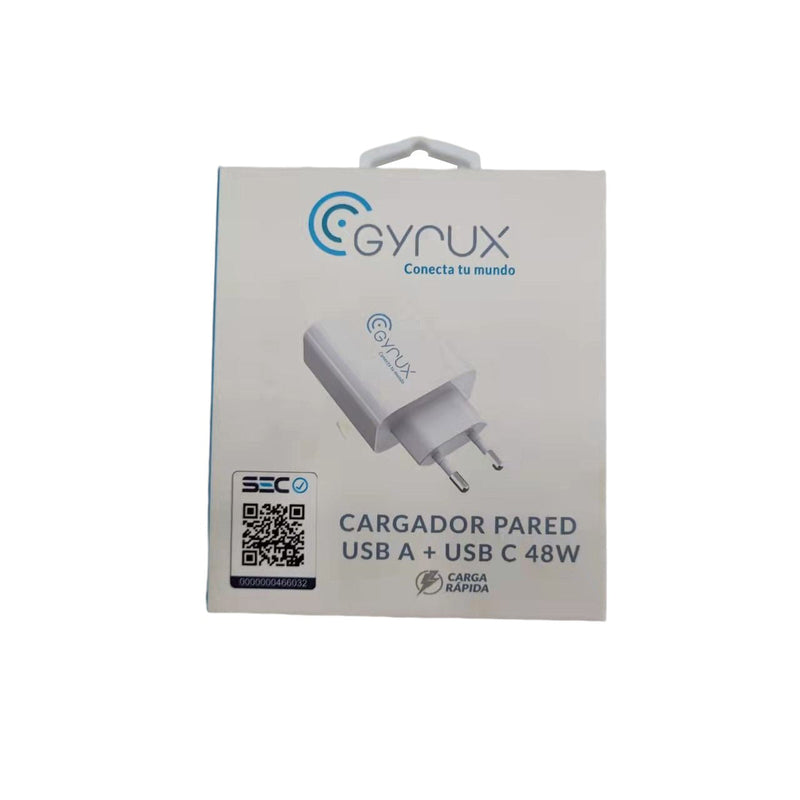 Cargador de Pared Dual USB + C 48W - GYRUX-GSMPRO.CL