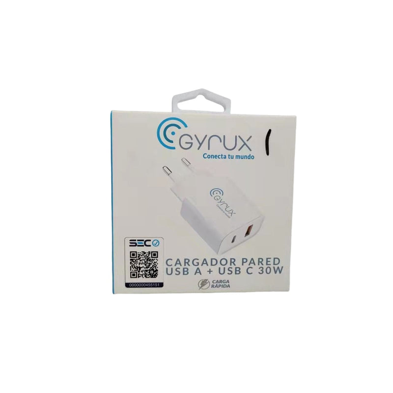 Cargador para Iphone de Pared Dual USB + C 30W - GYRUX-GSMPRO.CL