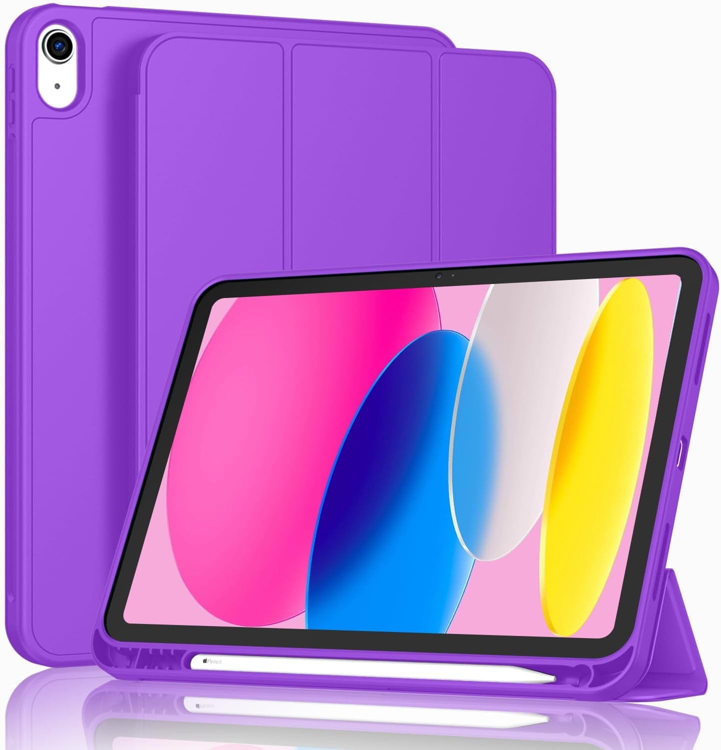 Case for Ipad (A16) 11 Inch 2025/Ipad 10Th Generation 10.9 Inch 2022, Slim Trifold Stand Protective Cover with Pencil Holder and Soft TPU Back,Support Auto Sleep/Wake (Black)
