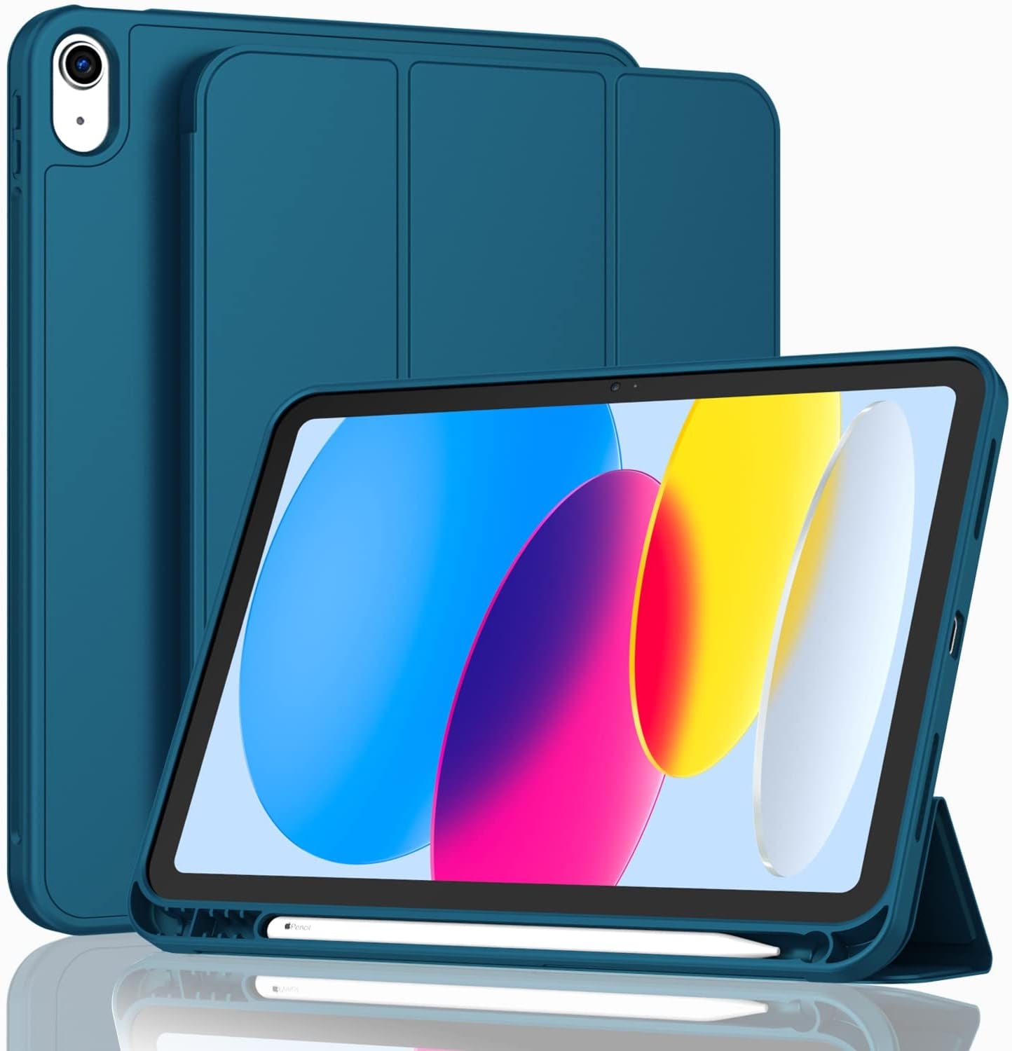 Case for Ipad (A16) 11 Inch 2025/Ipad 10Th Generation 10.9 Inch 2022, Slim Trifold Stand Protective Cover with Pencil Holder and Soft TPU Back,Support Auto Sleep/Wake (Black)