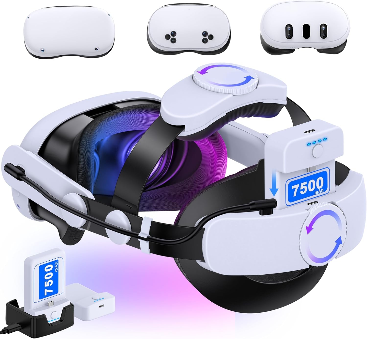 Correa de cabeza cómoda para Meta Quest 3S/Quest 3/Quest 2, correa de