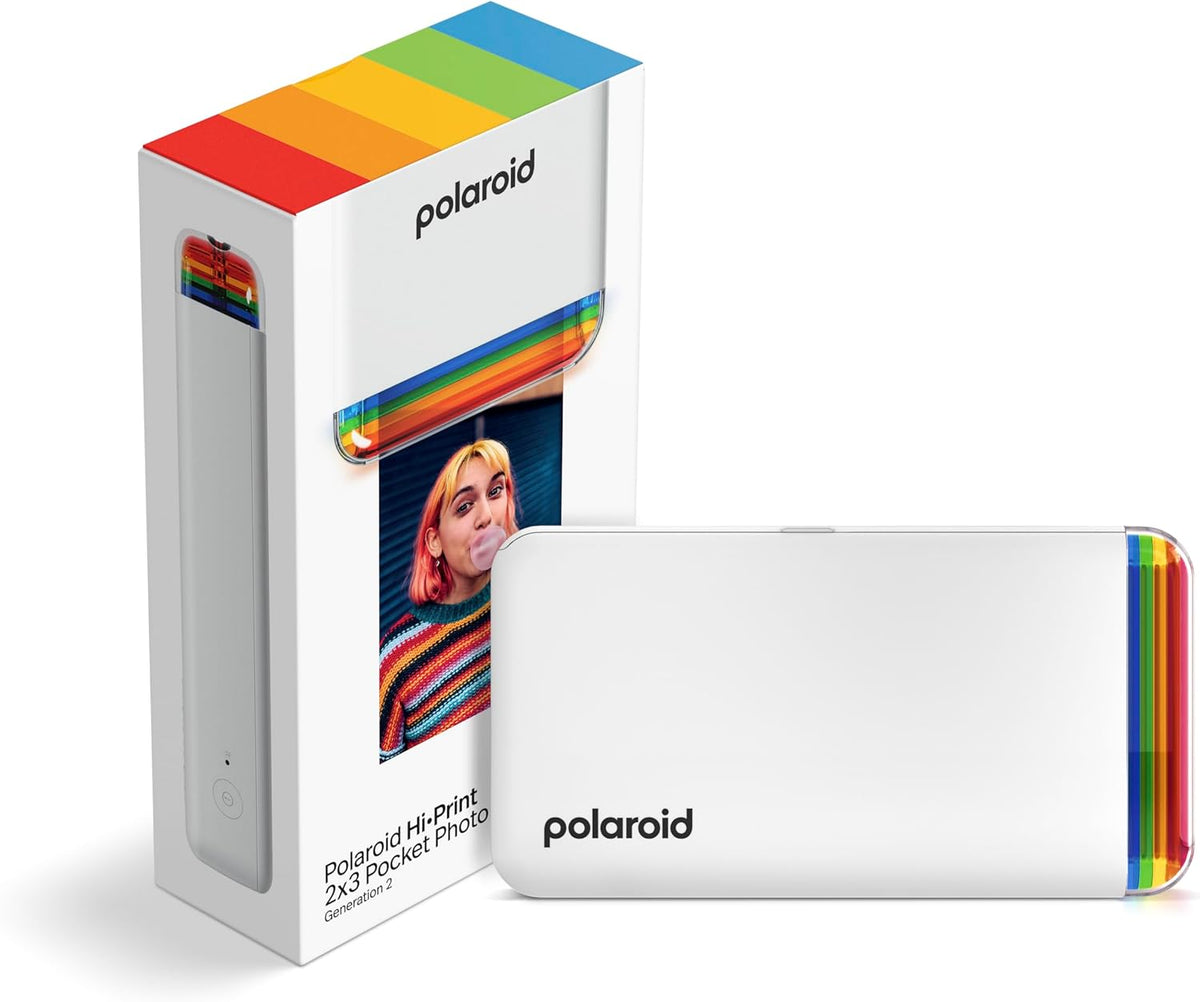 Polaroid Hi-Print 2x3: Imprime tus Fotos del Móvil al Instante - Bluetooth y Papel Autoadhesivo - Blanco / Impresora Gen2