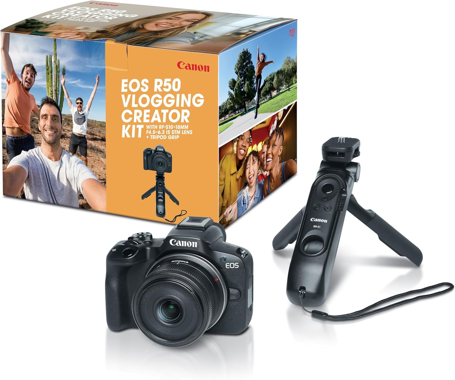 EOS R50 Mirrorless Vlogging Camera (Body Only/Black), RF Mount, 24.2 MP, 4K Video, DIGIC X Image Processor, Subject Detection & Tracking, Compact, Smartphone Connection, Content Creator