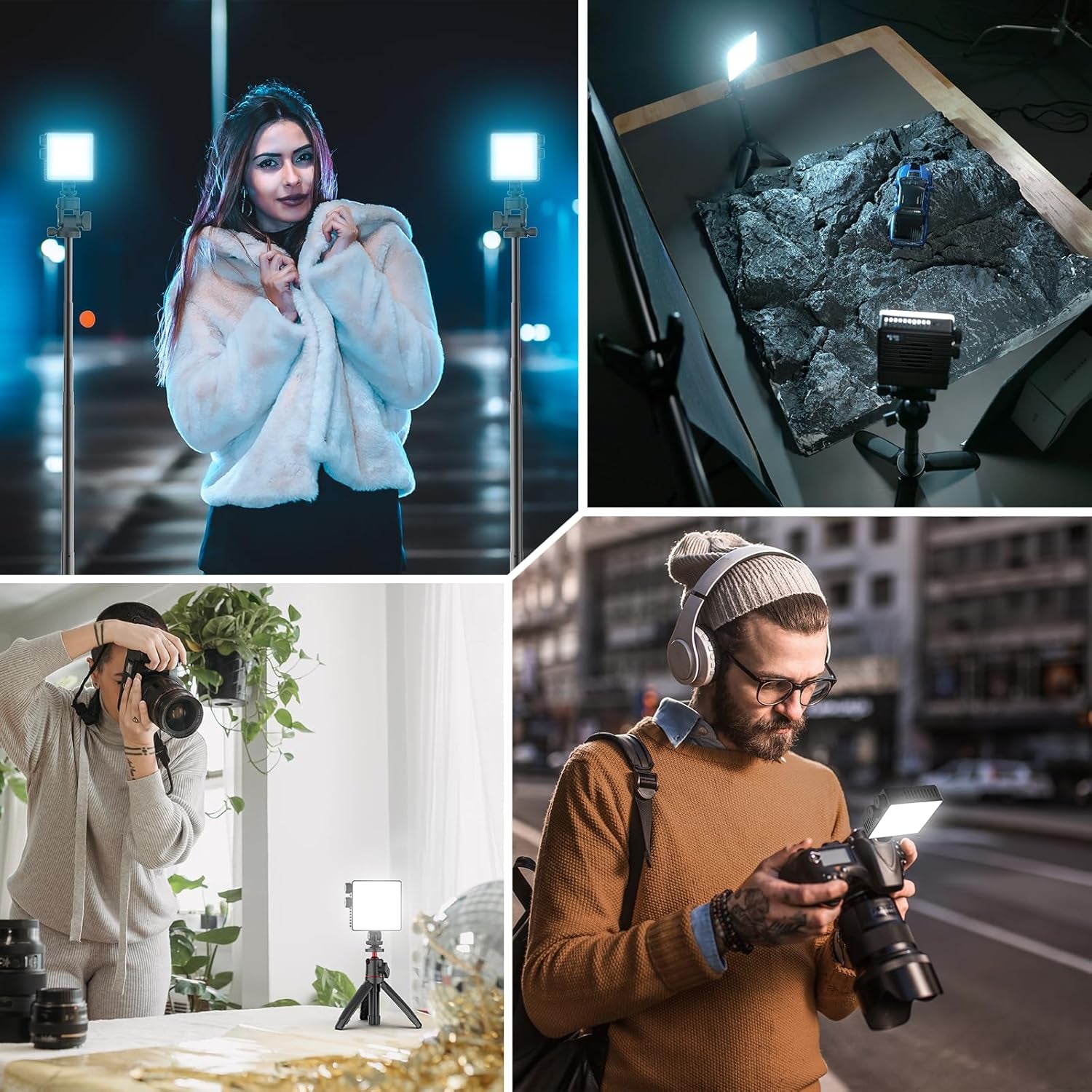 LE20 RGB Video Light, 20W Pocket Camera Light, 2500-9000K CRI 95+ 20 Scene 360° Full Color Portable Photography Video Lighting Mini LED Fill Light for Youtube, Tiktok, 5000Mah Rechargeable