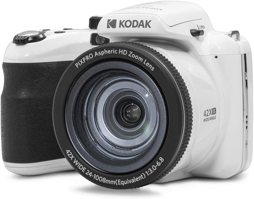 PIXPRO AZ425-WH 20MP Digital Camera 42X Optical Zoom 24Mm Wide Angle Lens 1080P Full HD Video Optical Image Stabilization Li-Ion Battery 3" LCD Vlogging Camera (White)