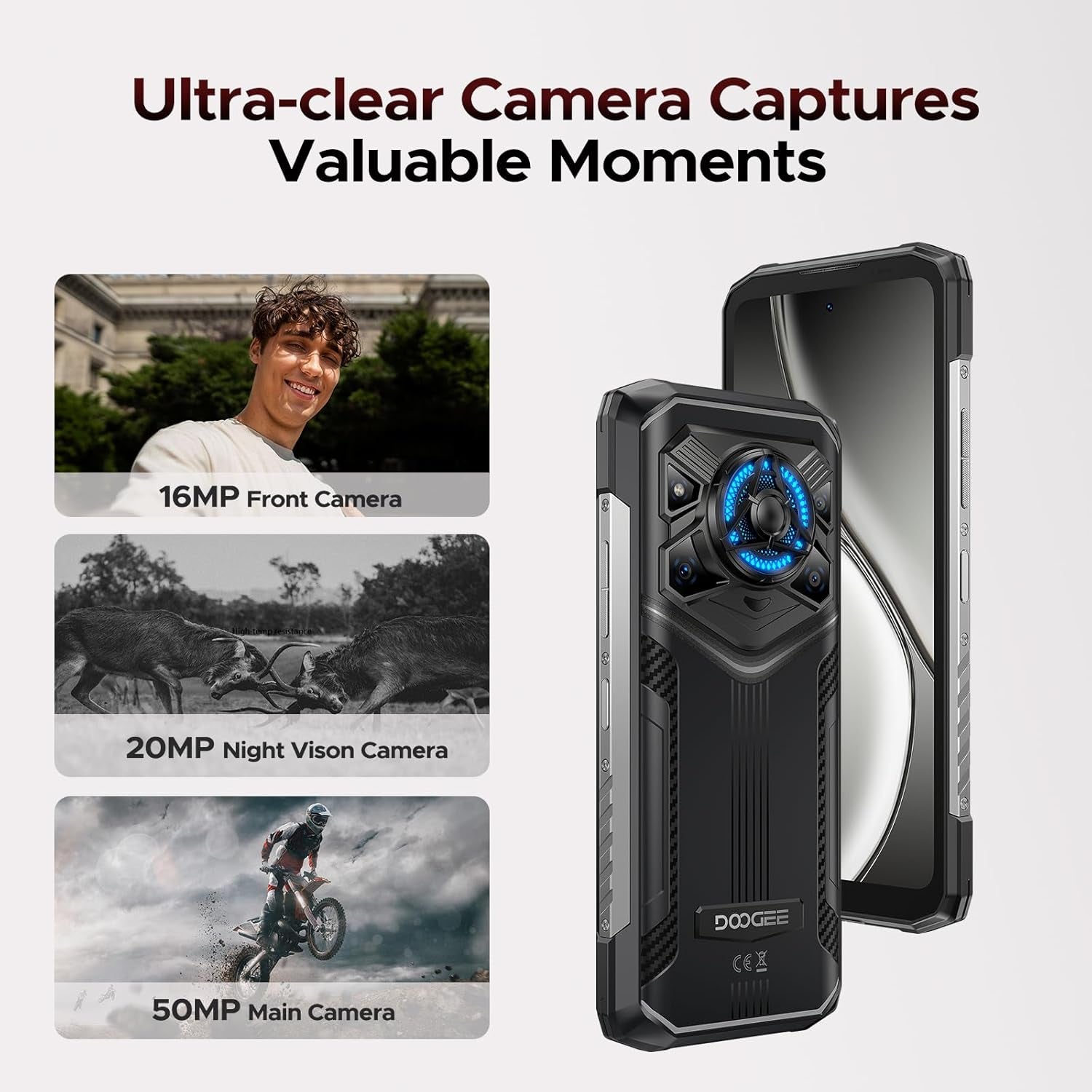 Blade 20 Play 5G Rugged Phone,Dimensity 7050 Octa Core,32Gb+256Gb,Android 15 10300Mah Rugged Smartphone with 125Db Speakers,6.6" HD + LED Light Effect,50Mp+20Mp+16Mp,Face ID/NFC/WIFI6/OTG