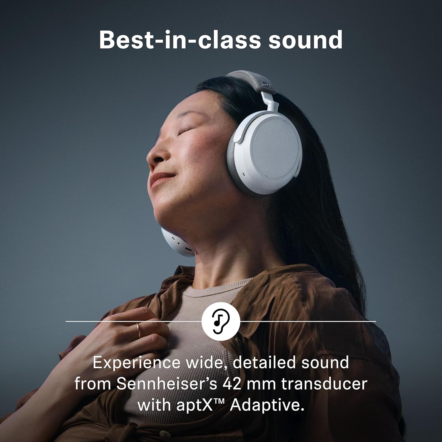 Sennheiser Auriculares MOMENTUM 4 Wireless, Auriculares Bluetooth Para Llamadas Nítidas Con Cancelación De Ruido Adaptativa, 60 Horas De Duración De La Batería, Sonido Personalizable - Blanco