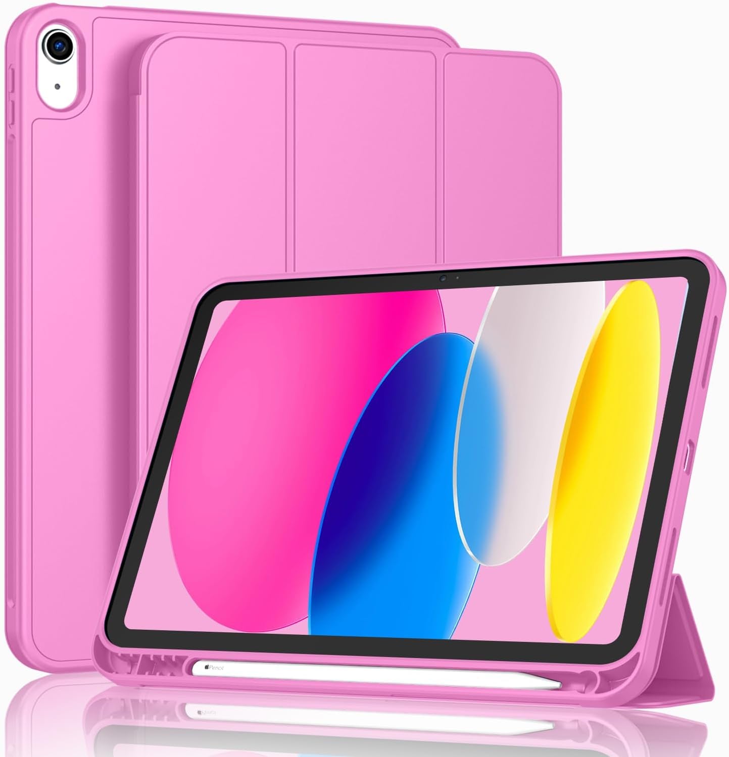 Case for Ipad (A16) 11 Inch 2025/Ipad 10Th Generation 10.9 Inch 2022, Slim Trifold Stand Protective Cover with Pencil Holder and Soft TPU Back,Support Auto Sleep/Wake (Black)