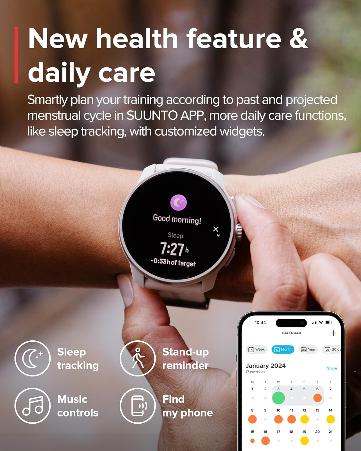 Race S GPS Sports Watch, 1.32" AMOLED Touchscreen W/Crown, 13 Days Battery Life, Training & Sleep Health Tracking, Dual-Gnss, 32GB Global Offline Maps, Lightweight for Running, All Black