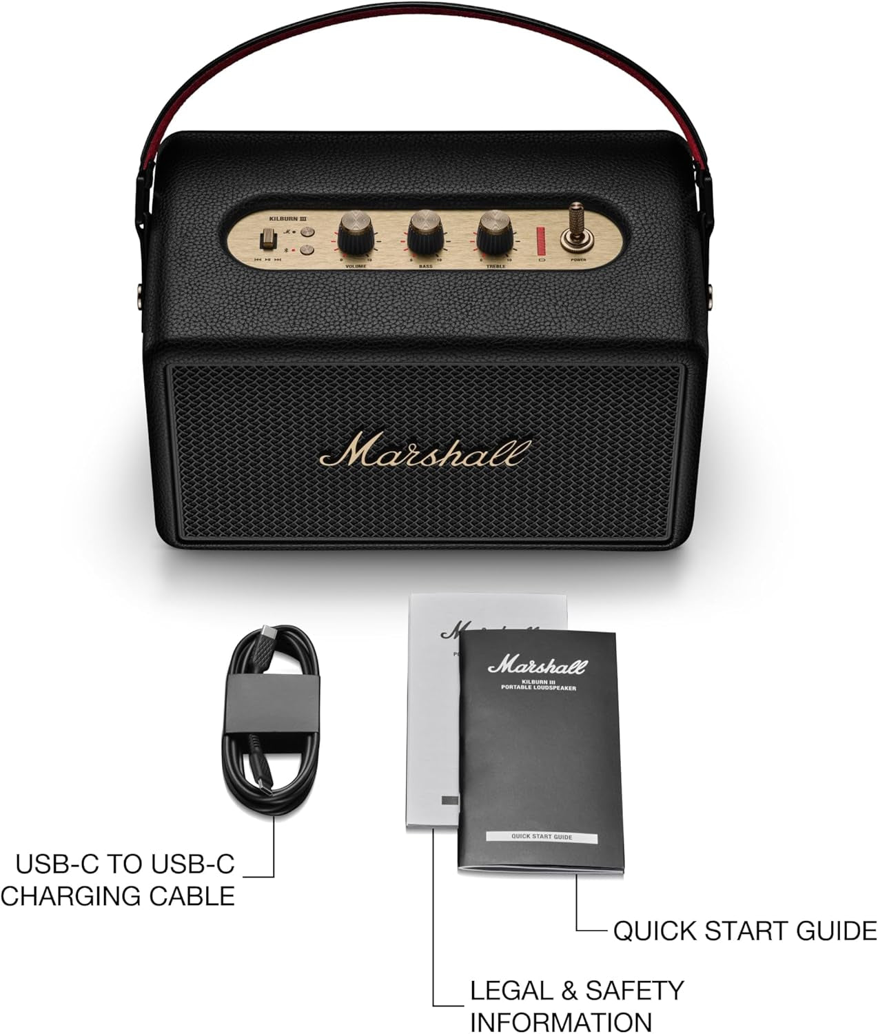 Kilburn III Portable Bluetooth Speaker - Black & Brass