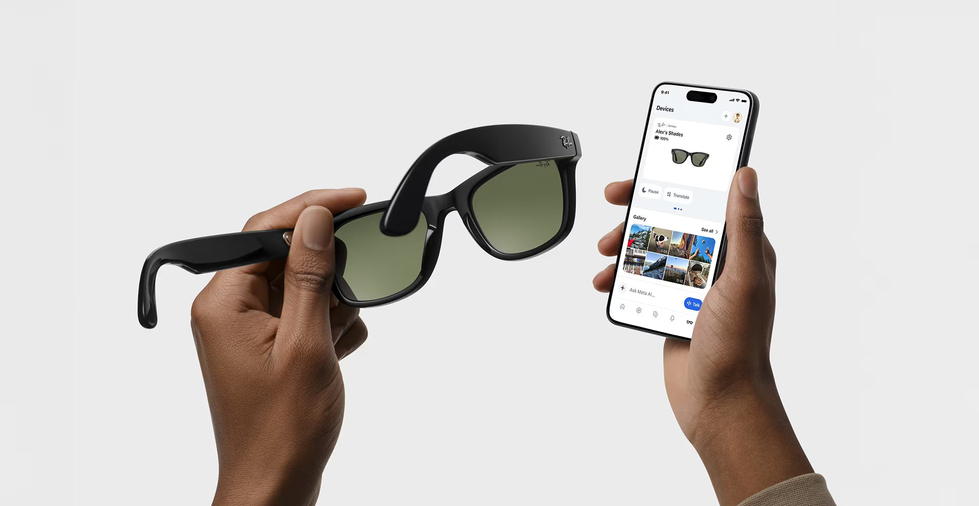 Ray Ban Meta Wayfarer | Lentes Inteligentes con Camara, Audio y Bluetooth (Gen 2) Azul con lentes transparente a zafiro