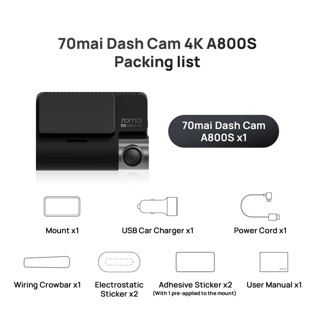 70mai Dash Cam 4k A800S - Cámara para auto-GSMPRO.CL